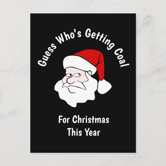 クリスマスブラックのために人が石炭を手に入れる ポストカード (正面)