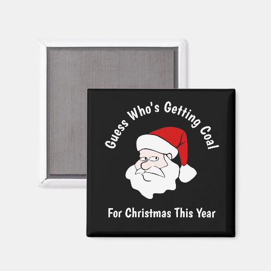クリスマスブラックのために人が石炭を手に入れる マグネット (正面/裏面)