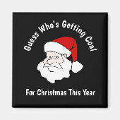 クリスマスブラックのために人が石炭を手に入れる マグネット (正面)