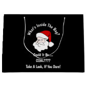 クリスマスブラックのために人が石炭を手に入れる ラージペーパーバッグ (正面)