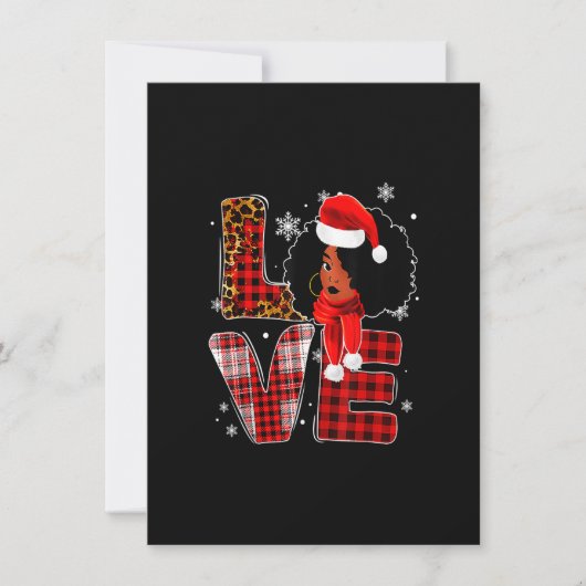 クリスマスブラックアフリカ系アメリカ人の衣装サンタメル 招待状 (正面)