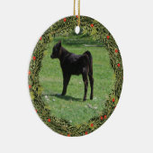 クリスマスブラックアンガスカーフ セラミックオーナメント (右)