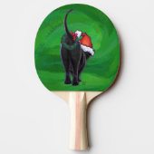 クリスマスブラックキャットオングリーン 卓球ラケット (裏面)