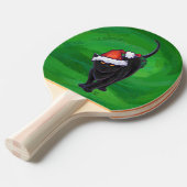 クリスマスブラックキャットオングリーン 卓球ラケット (正面アングル)
