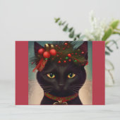 クリスマスブラックキャットギフトTシャツ シーズンカード (スタンド正面)