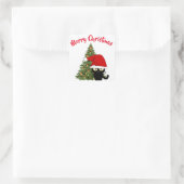 クリスマスブラックキャットスクエアステッカー スクエアシール (バッグ)