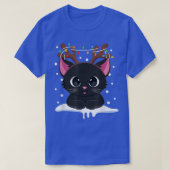 クリスマスブラックキャットトナディア〔雄ジカの〕枝角ズカタマスウィメンズ Tシャツ (デザイン正面)