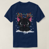 クリスマスブラックキャットトナディア〔雄ジカの〕枝角ズカタマスウィメンズ Tシャツ (デザイン正面)