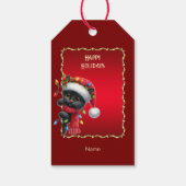 クリスマスブラックキャットホリデーギフトラベル ギフトタグ (裏面)
