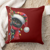 クリスマスブラックキャットホリデー装飾用クッション クッション (ブランケット)