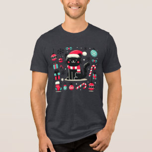 クリスマスブラックキャット トライブレンドTシャツ