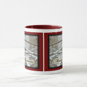 クリスマスブラックキャップ《鳥》アメリカゴガライン雪 マグカップ (中央)