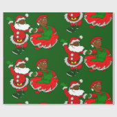 クリスマスブラックサンタクロースの妻 ラッピングペーパー (フラット)