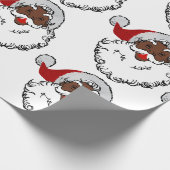 クリスマスブラックサンタクロース ラッピングペーパー (角)