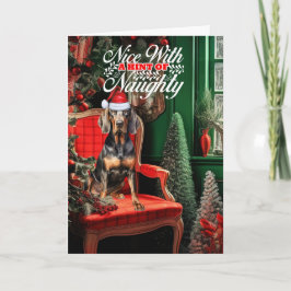 クリスマスブラックタンいけなクーンハウンドまたはニース シーズンカード