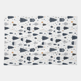 クリスマスブラックニュートラルモダンホミニマルリデイ キッチンタオル