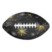 クリスマスブラックバックグラウンド上のゴールデンスノーフレーク アメリカンフットボール (正面)