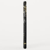 クリスマスブラックバックグラウンド上のゴールデンスノーフレーク Case-Mate iPhoneケース (裏面/右)