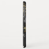 クリスマスブラックバックグラウンド上のゴールデンスノーフレーク Case-Mate iPhoneケース (裏面/左)