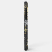 クリスマスブラックバックグラウンド上のゴールデンスノーフレーク Case-Mate iPhoneケース (裏面/左)