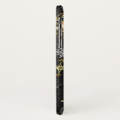 クリスマスブラックバックグラウンド上のゴールデンスノーフレーク Case-Mate iPhoneケース (裏面/左)