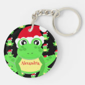 クリスマスブラックフロッグサンタハットパターンノベルティ キーホルダー (裏面)