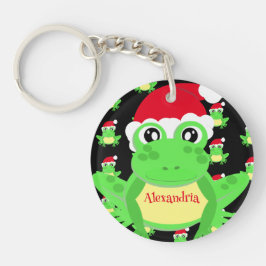 クリスマスブラックフロッグサンタハットパターンノベルティ キーホルダー