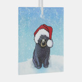 クリスマスブラックベアキュブ ガラスオーナメント (正面右)