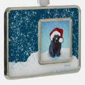 クリスマスブラックベアキュブ シルバープレートフレームオーナメント (右)