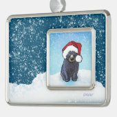 クリスマスブラックベアキュブ シルバープレートフレームオーナメント (左)