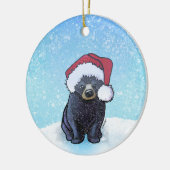クリスマスブラックベアキュブ セラミックオーナメント (左)