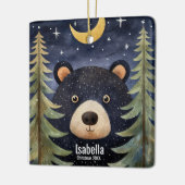クリスマスブラックベアーナイトムーンフォレスト セラミックオーナメント (左)