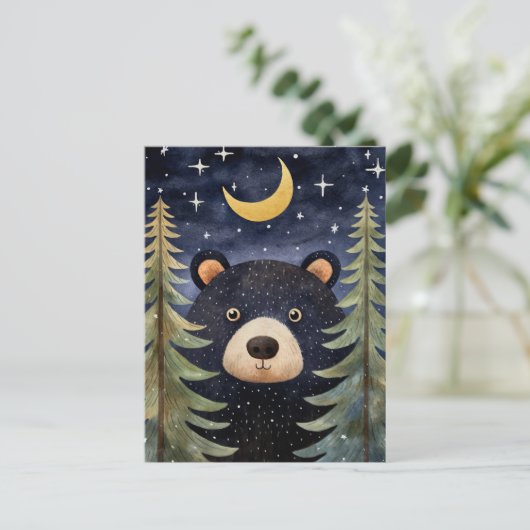 クリスマスブラックベアーナイトムーンメッセージ シーズンポストカード (スタンド正面)