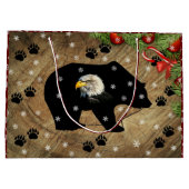 クリスマスブラックベアーバルトイーグルワイルダネス ラージペーパーバッグ (裏面)