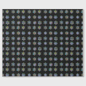 クリスマスブラックラッピング紙の雪片パターン ラッピングペーパー (フラット)