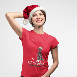 クリスマスブラックラブラドールドッグメリーグリーティング Tシャツ