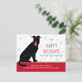クリスマスブラックラブラドールハッピーホリデーズムービング 案内ポストカード (スタンド正面)
