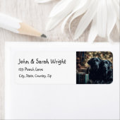 クリスマスブラックラブラドールレトリエバードッグ ラベル (インサイチュ)