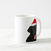 クリスマスブラックラブラドールレトリバー コーヒーマグカップ (正面右)