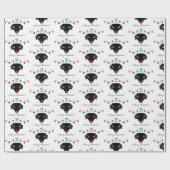 クリスマスブラックラブラドールレトリバー ラッピングペーパー (フラット)