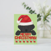 クリスマスブラックラブラドール子犬！ シーズンポストカード (スタンド正面)