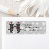 クリスマスブラックラブラドール漫画 ラベル (インサイチュ)