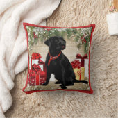 クリスマスブラックラブラドール クッション (ブランケット)