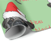 クリスマスブラックリアルなパグパピー絵画ズ ラッピングペーパー (ロールコーナー)