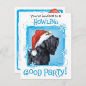 クリスマスブラックロシアのテリアホリデー招待状 シーズンカード (正面/裏面)