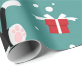 クリスマスブラック子猫パターン ラッピングペーパー (ロールコーナー)