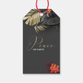 クリスマスブラック金ゴールドクリムゾントロピカルリーフ ギフトタグ (裏面)