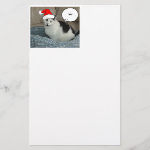 クリスマスブラック&ホワイトの子猫 便箋