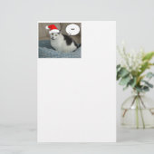 クリスマスブラック&ホワイトの子猫 便箋 (スタンド正面)