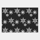クリスマスブラック&ホワイトパターン ラッピングペーパーシート (正面2)